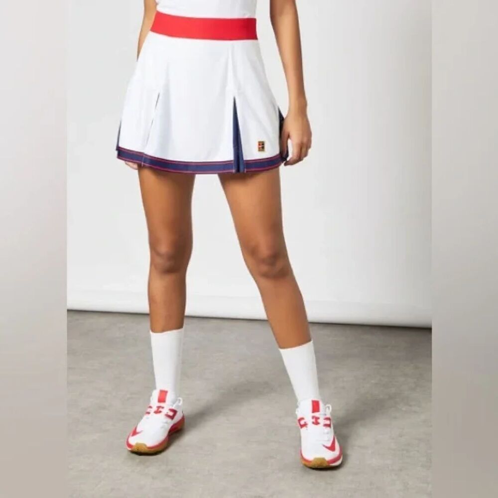 Nike Dri-Fit Tennis SLAM Skirt Skort Pleated Red White Blue Women's Size Medium